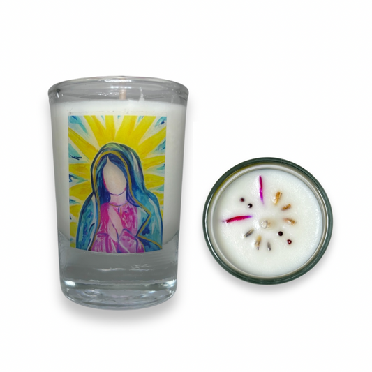 Mini veladora “Virgen de Guadalupe”